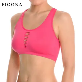 3-Pack: Women's Seamless Criss Cross Strappy Back Sports Bra