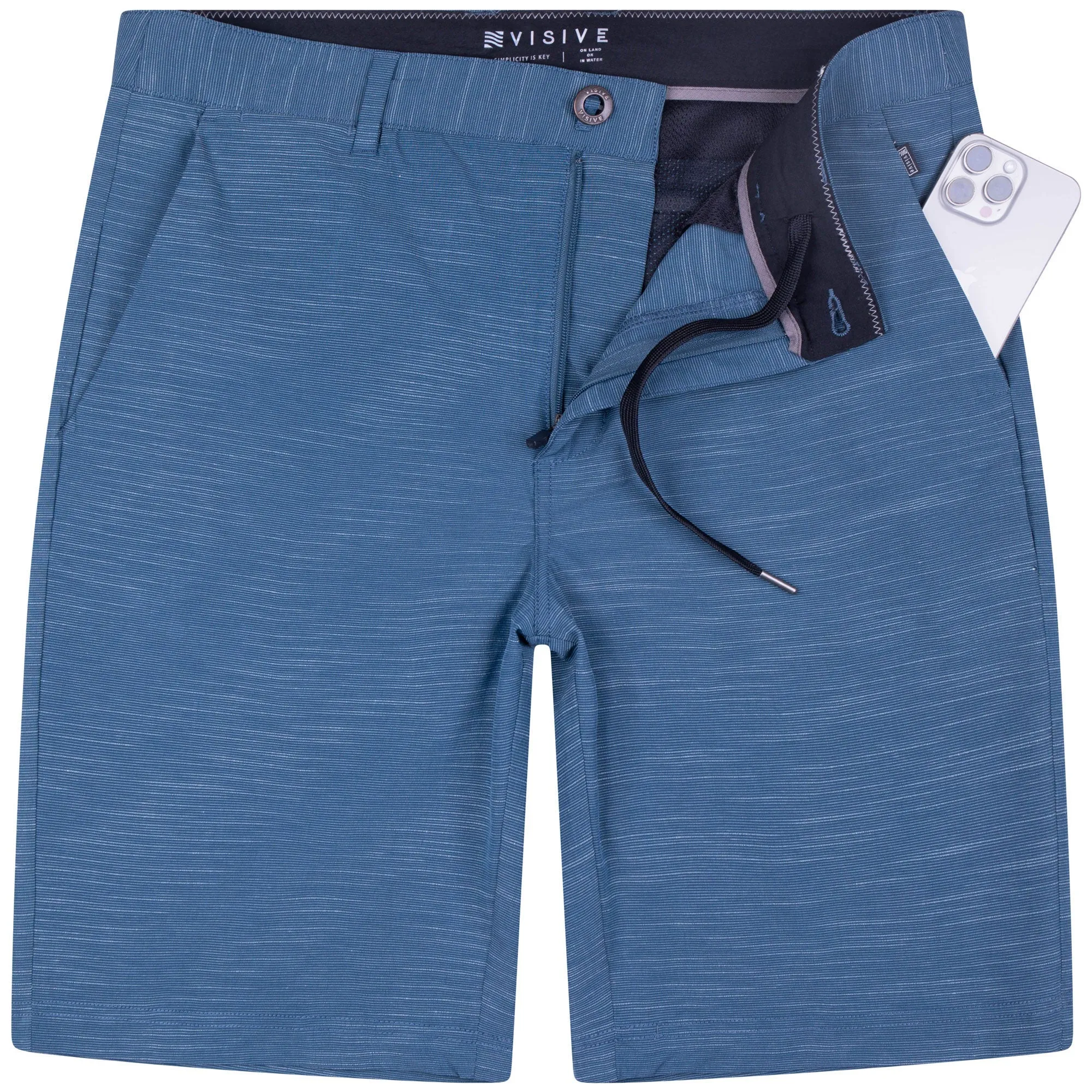 All In One Mens Hybrid Shorts - Slub Grey