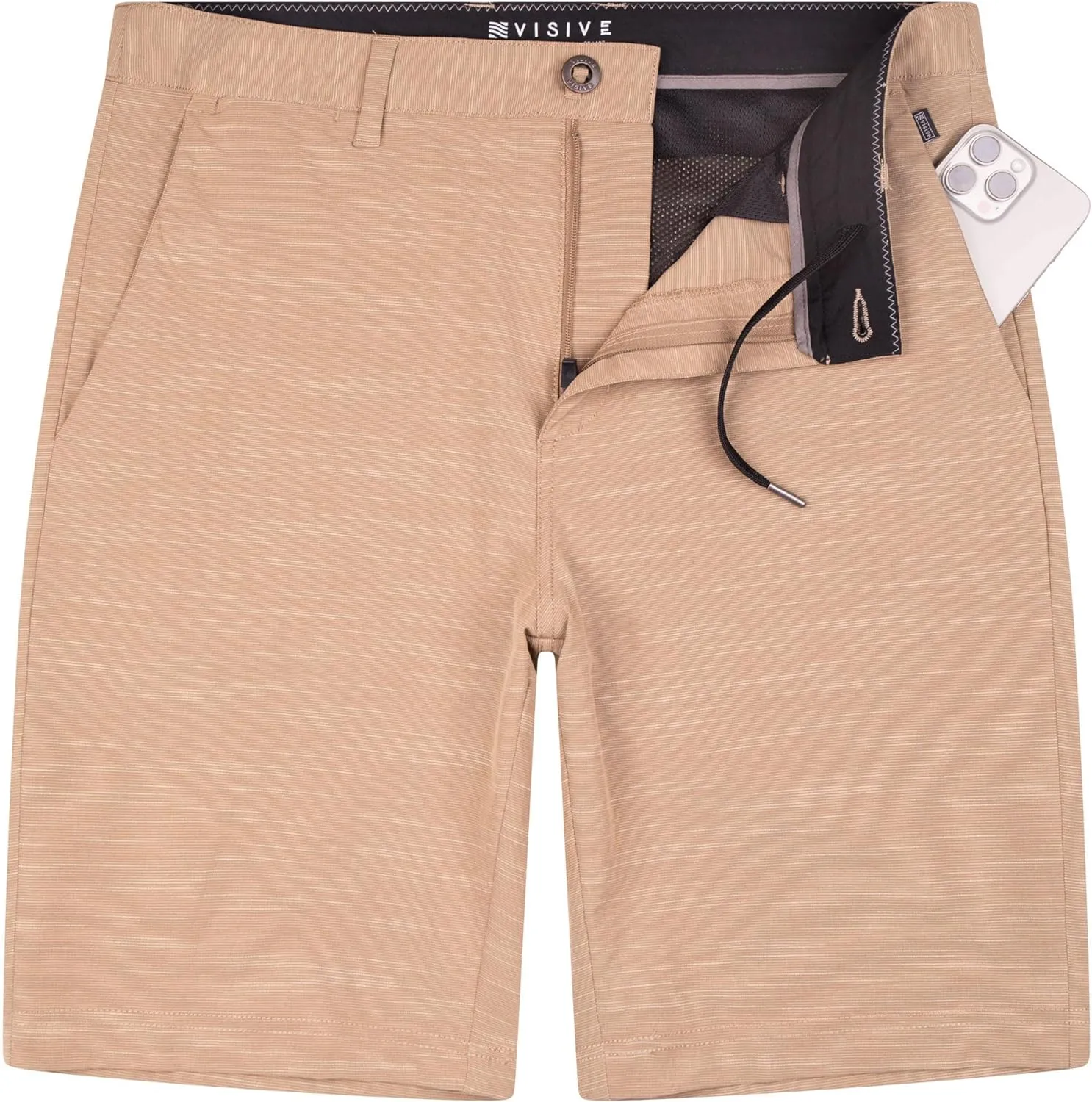 All In One Mens Hybrid Shorts - Slub Grey