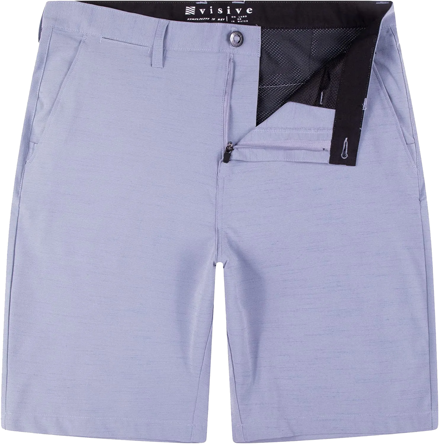 All In One Mens Hybrid Shorts - Slub Grey