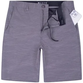 All In One Mens Hybrid Shorts - Slub Grey