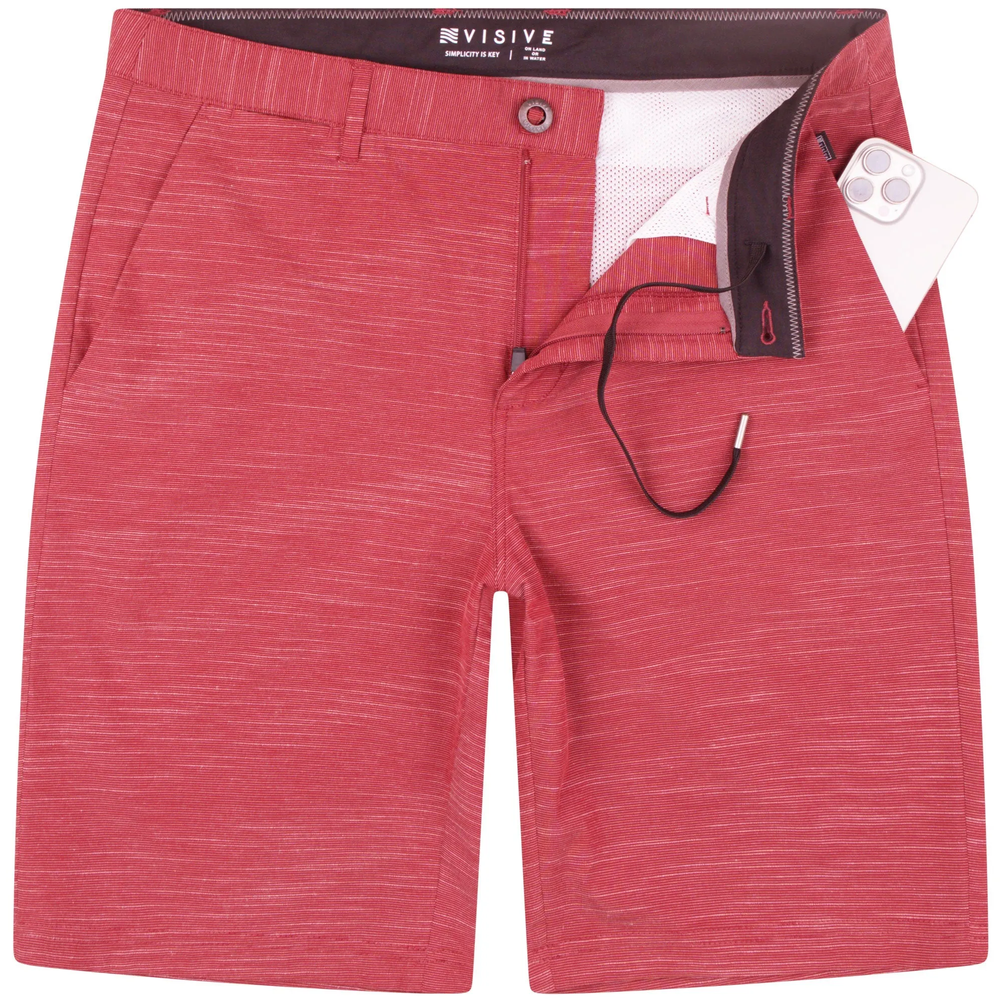 All In One Mens Hybrid Shorts - Slub Grey