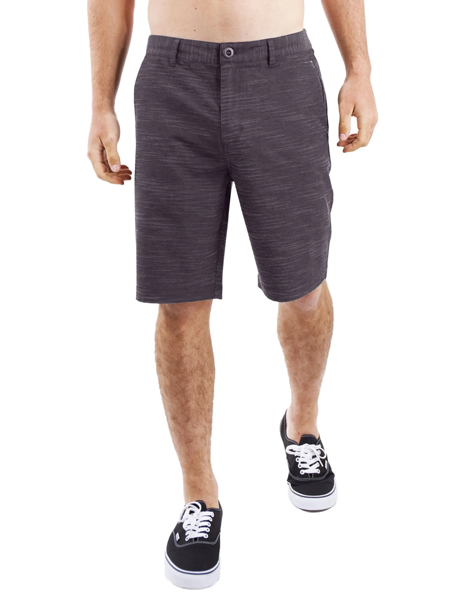All In One Mens Hybrid Shorts - Slub Grey