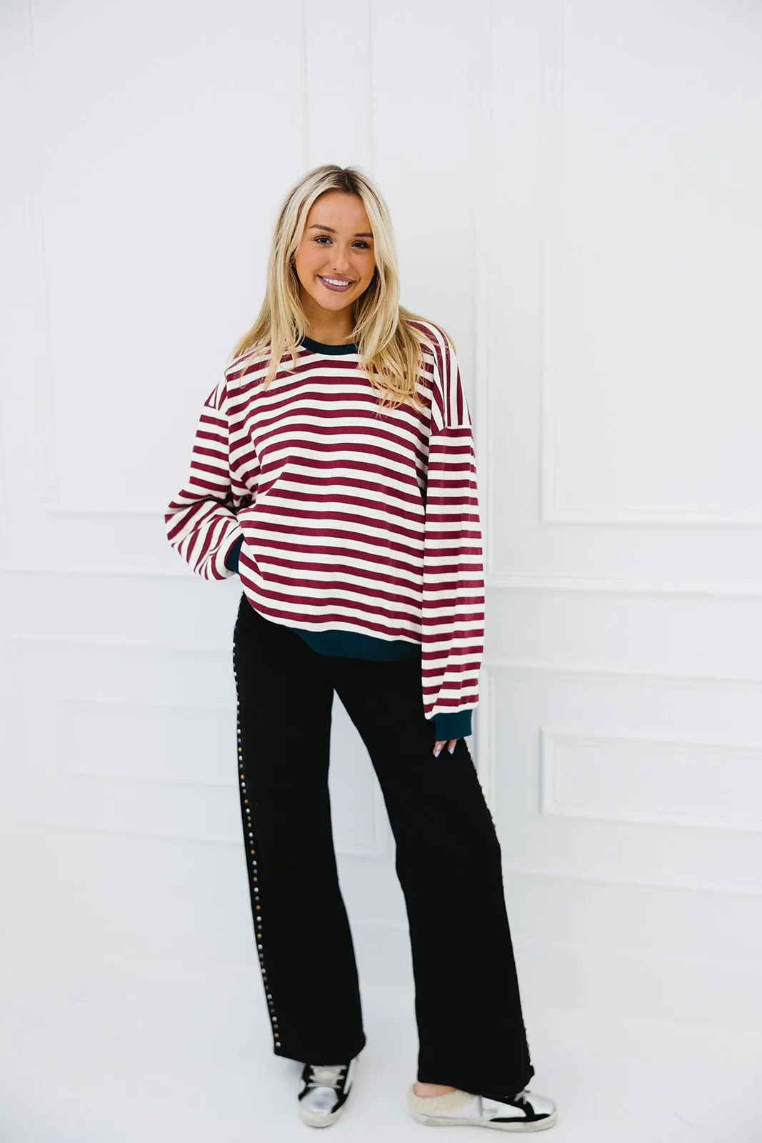 Ansley Stud Trim Jeans - Black