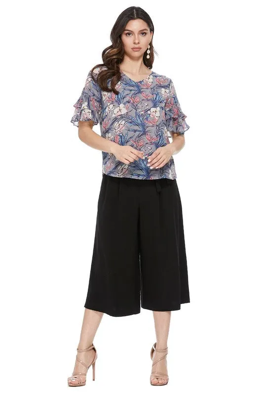 Belted Cropped Pants