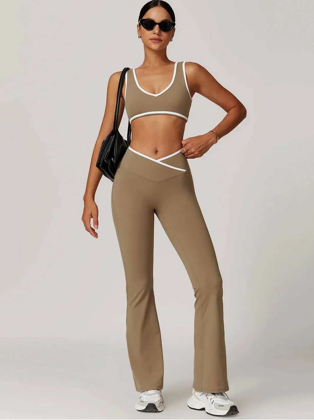 Black High Waist Wide-Leg Trousers - Women's Casual Yoga and Lounge Pants