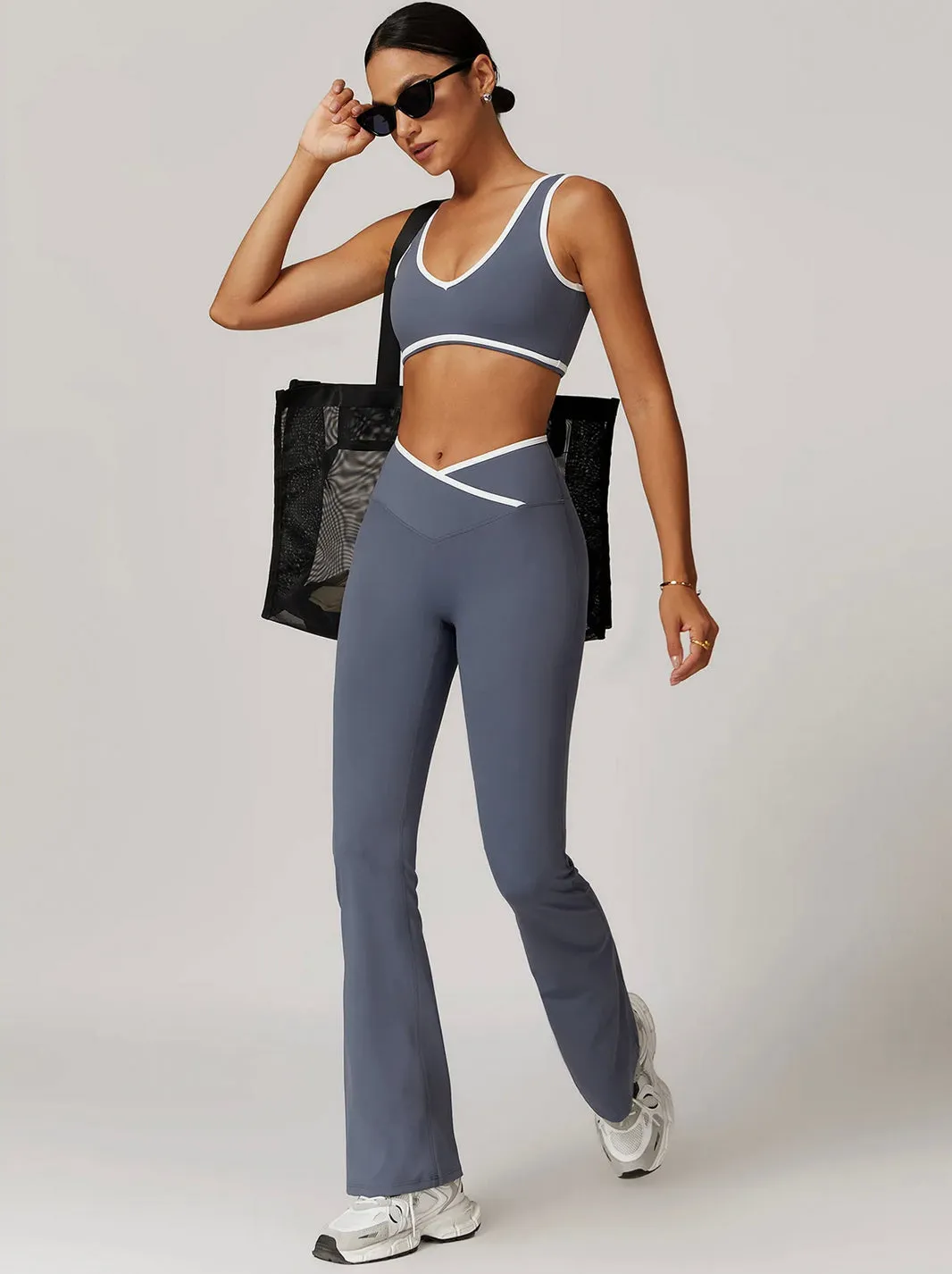 Black High Waist Wide-Leg Trousers - Women's Casual Yoga and Lounge Pants