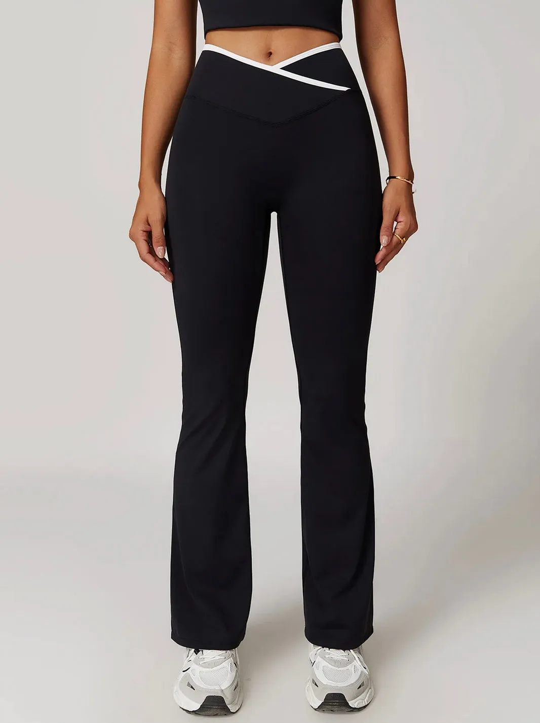 Black High Waist Wide-Leg Trousers - Women's Casual Yoga and Lounge Pants