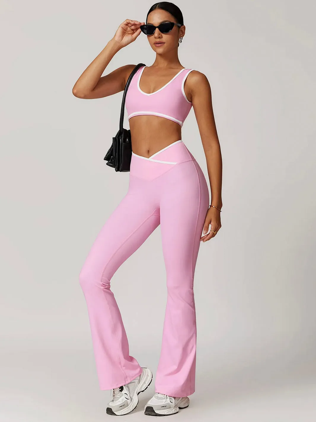 Black High Waist Wide-Leg Trousers - Women's Casual Yoga and Lounge Pants