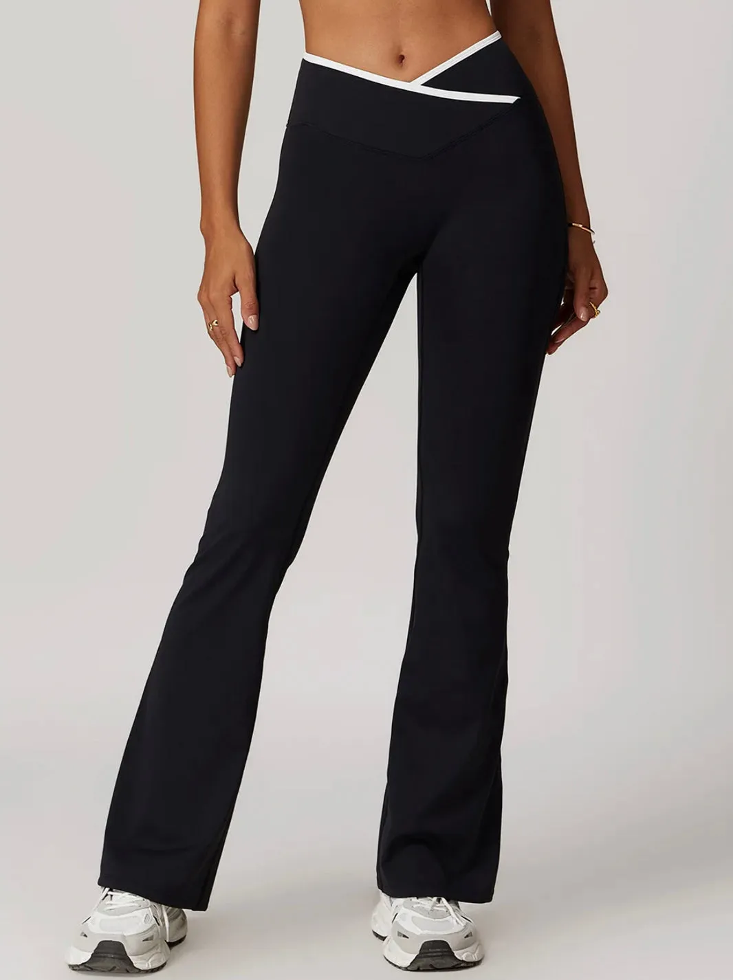 Black High Waist Wide-Leg Trousers - Women's Casual Yoga and Lounge Pants