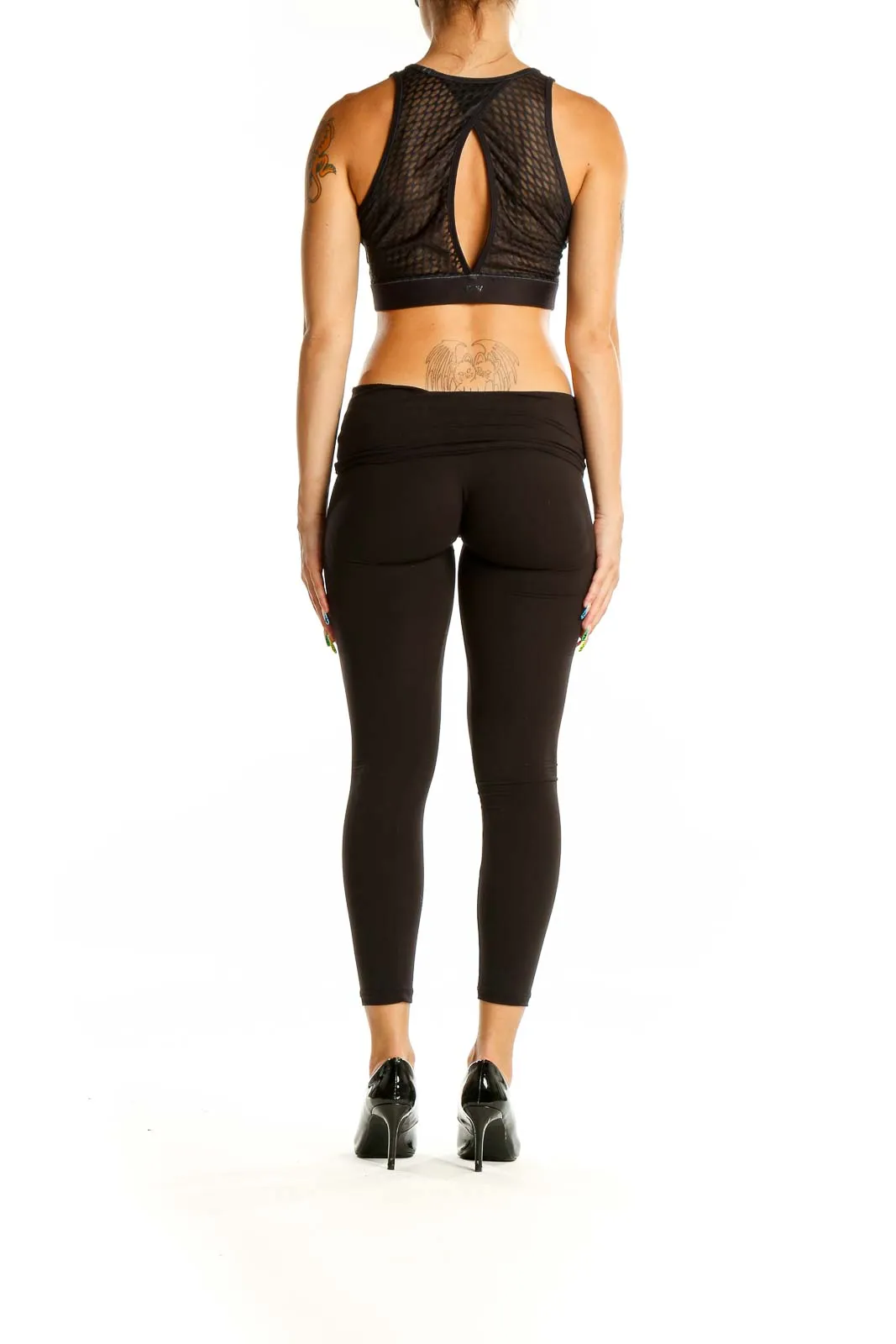Black Rainbow Stripe Crop Top
