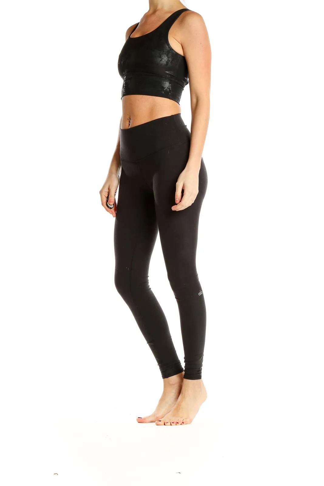Black Sleek Athletic Crop Top