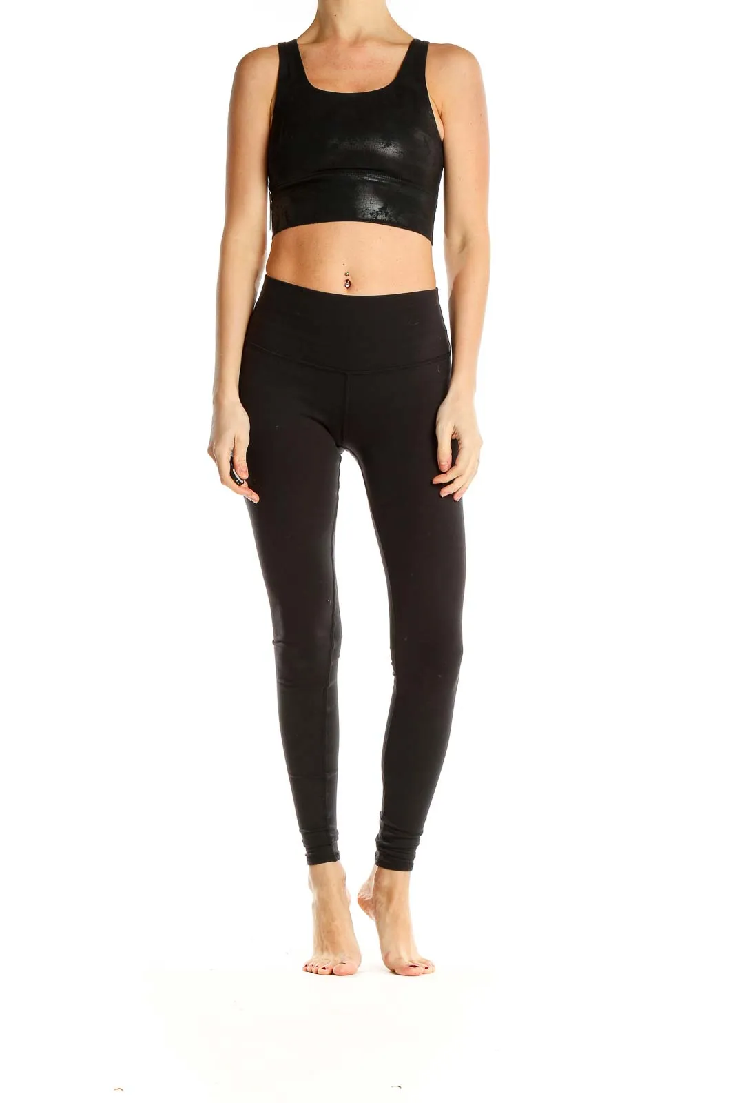 Black Sleek Athletic Crop Top