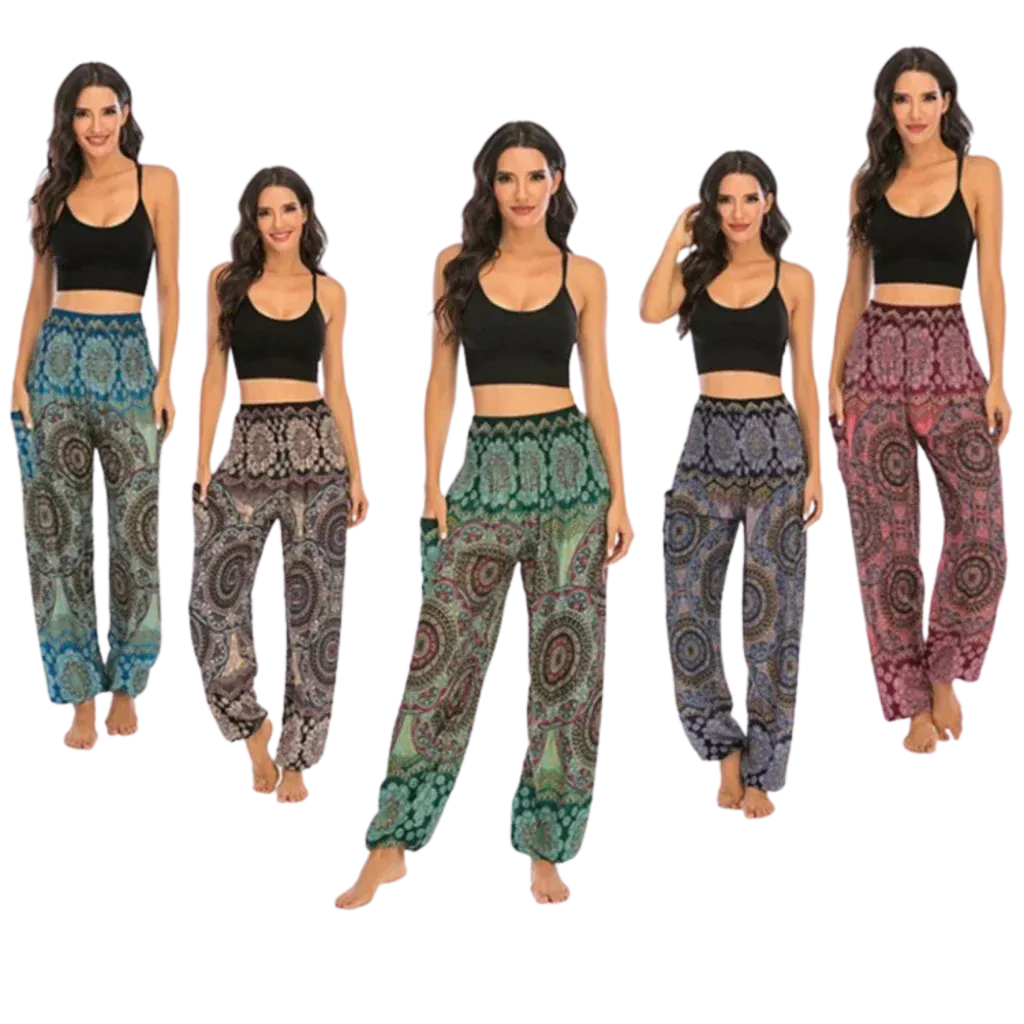 BOHEMIAN INSPIRED WIDE LEG ALADDIN PANTS FOR LADIES