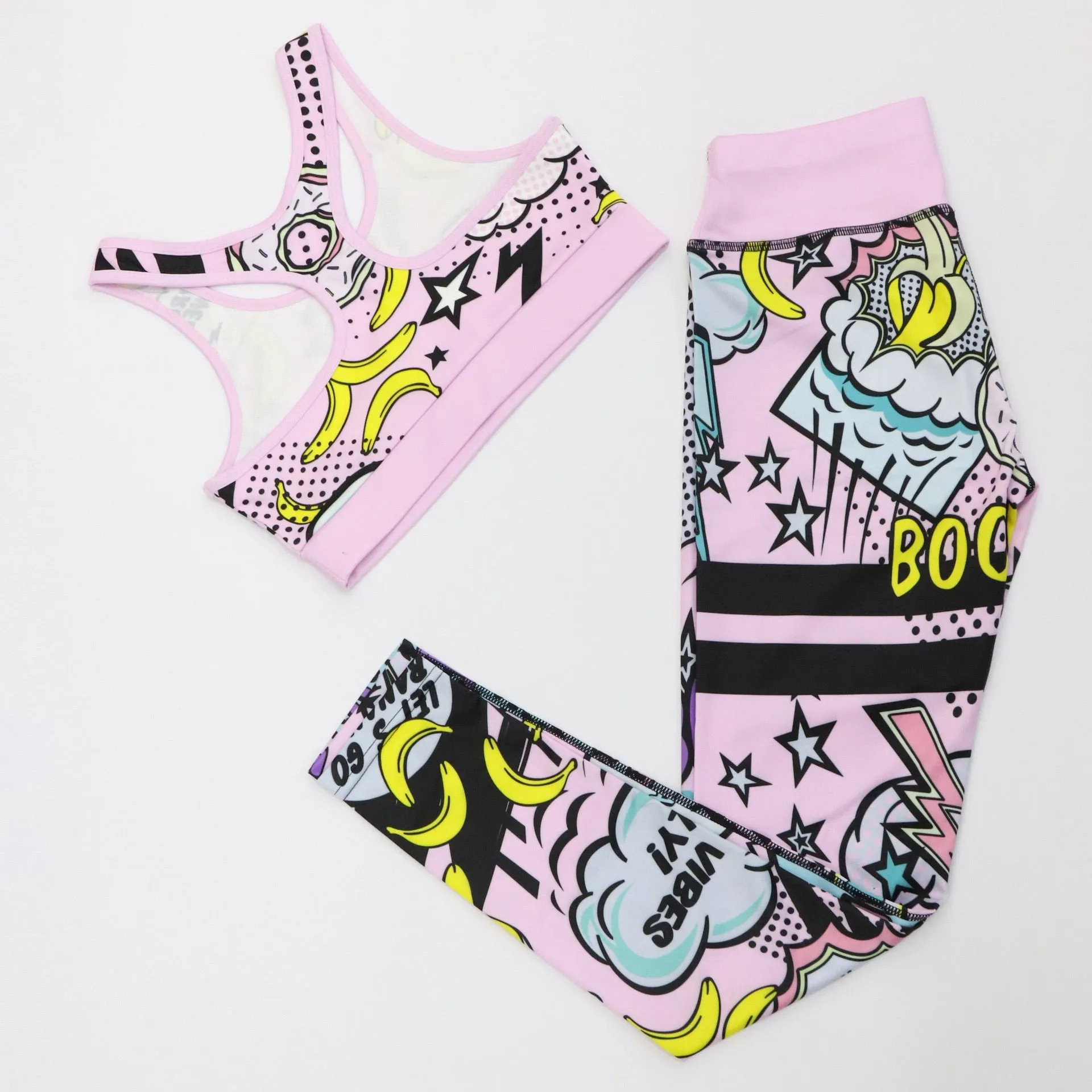 Cartoon Print Yoga Set
