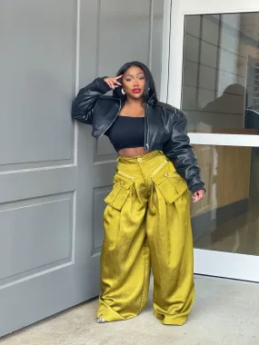 Chartreuse Wide Leg Pant