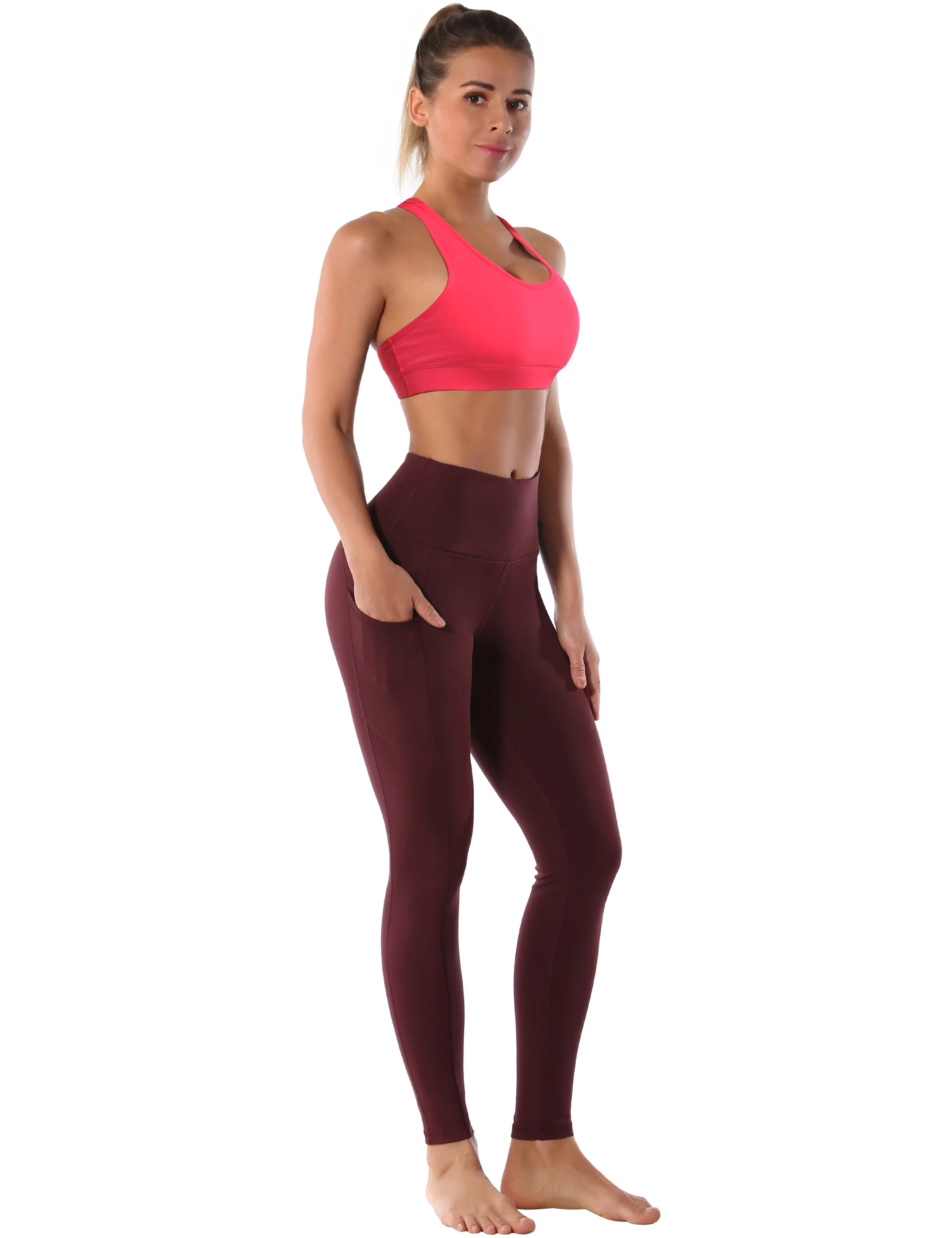 Compression Racerback Sports Bras red_Golf