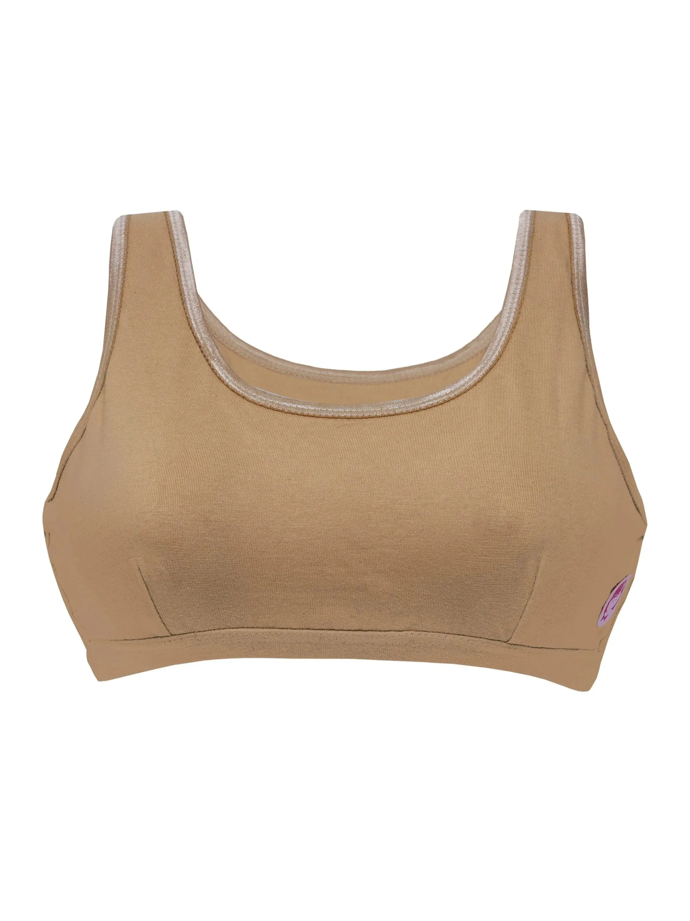Double-layer Broad Strap Cotton Sports Bra | Non-Padded Beginner Bra | Unicorn Print & Solid Bra