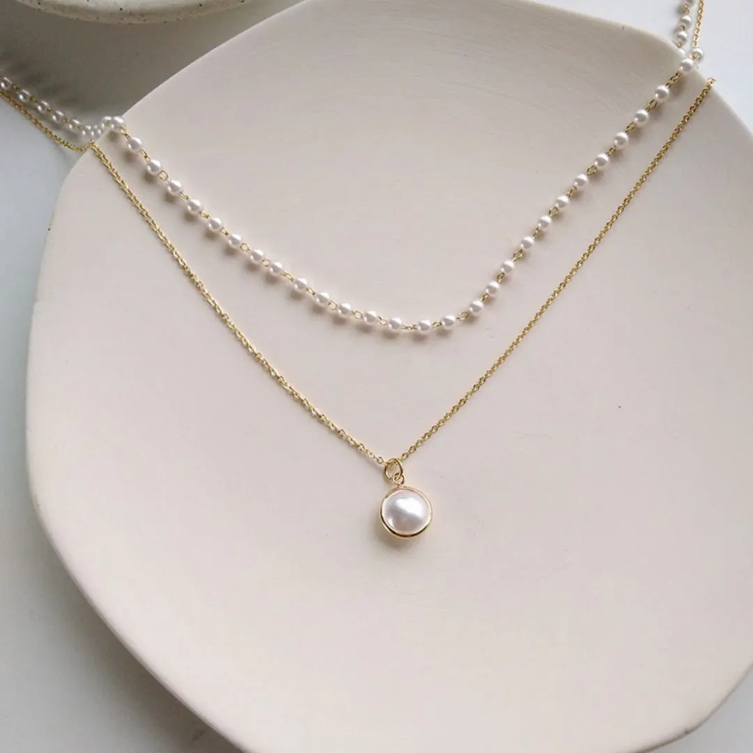 Elegant Dual Layer Pearl Necklace | The Pearly Affair Petite Necklace