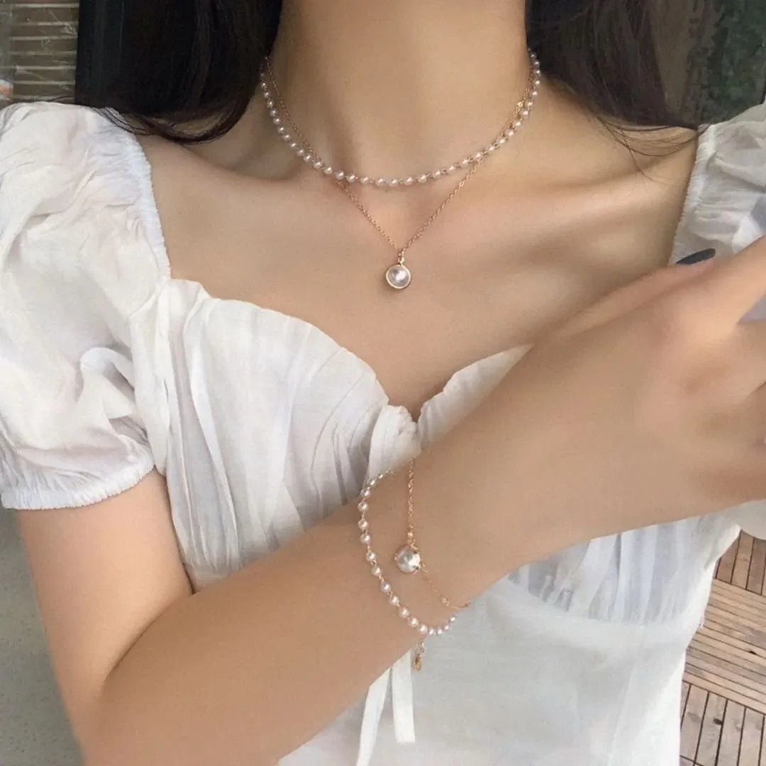 Elegant Dual Layer Pearl Necklace | The Pearly Affair Petite Necklace