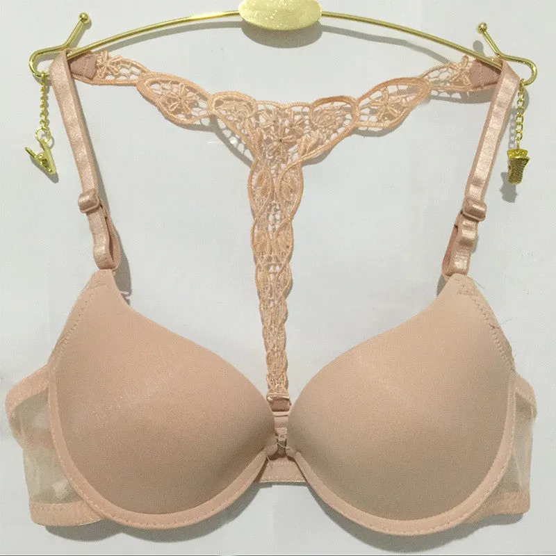 Fashionable Push Up Bra With Lace, Front Closure
