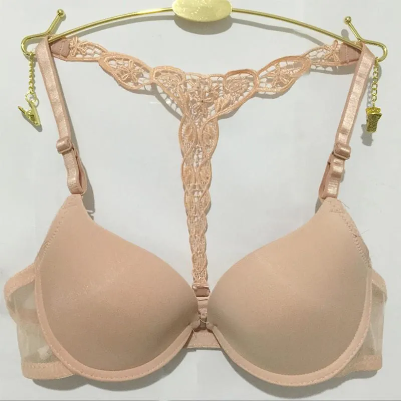 Fashionable Push Up Bra With Lace, Front Closure