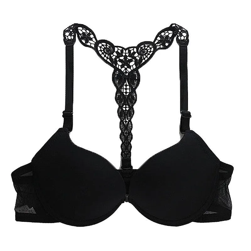Fashionable Push Up Bra With Lace, Front Closure