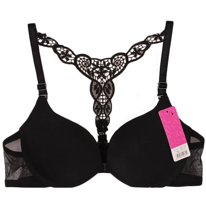 Fashionable Push Up Bra With Lace, Front Closure