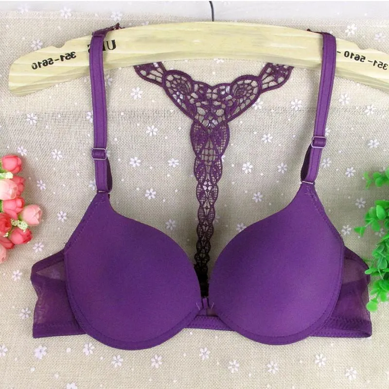Fashionable Push Up Bra With Lace, Front Closure