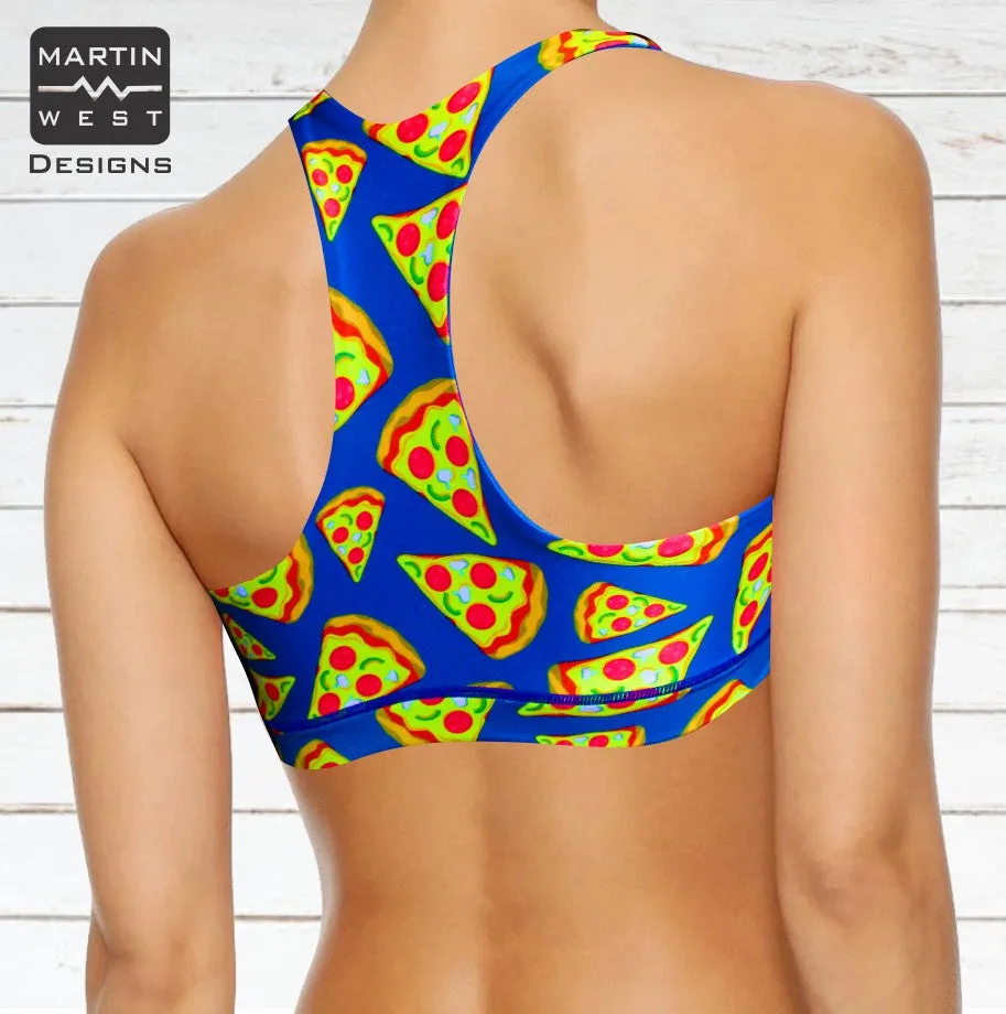 Female Pizza run/paddle/swim reversible Crop Top