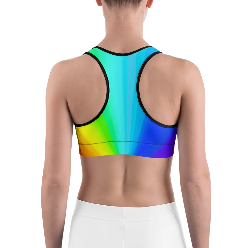 FEMME UNIV | LGBTQ PRIDEFEST Love Wins PRIDE RAINBOW SPORTS BRA