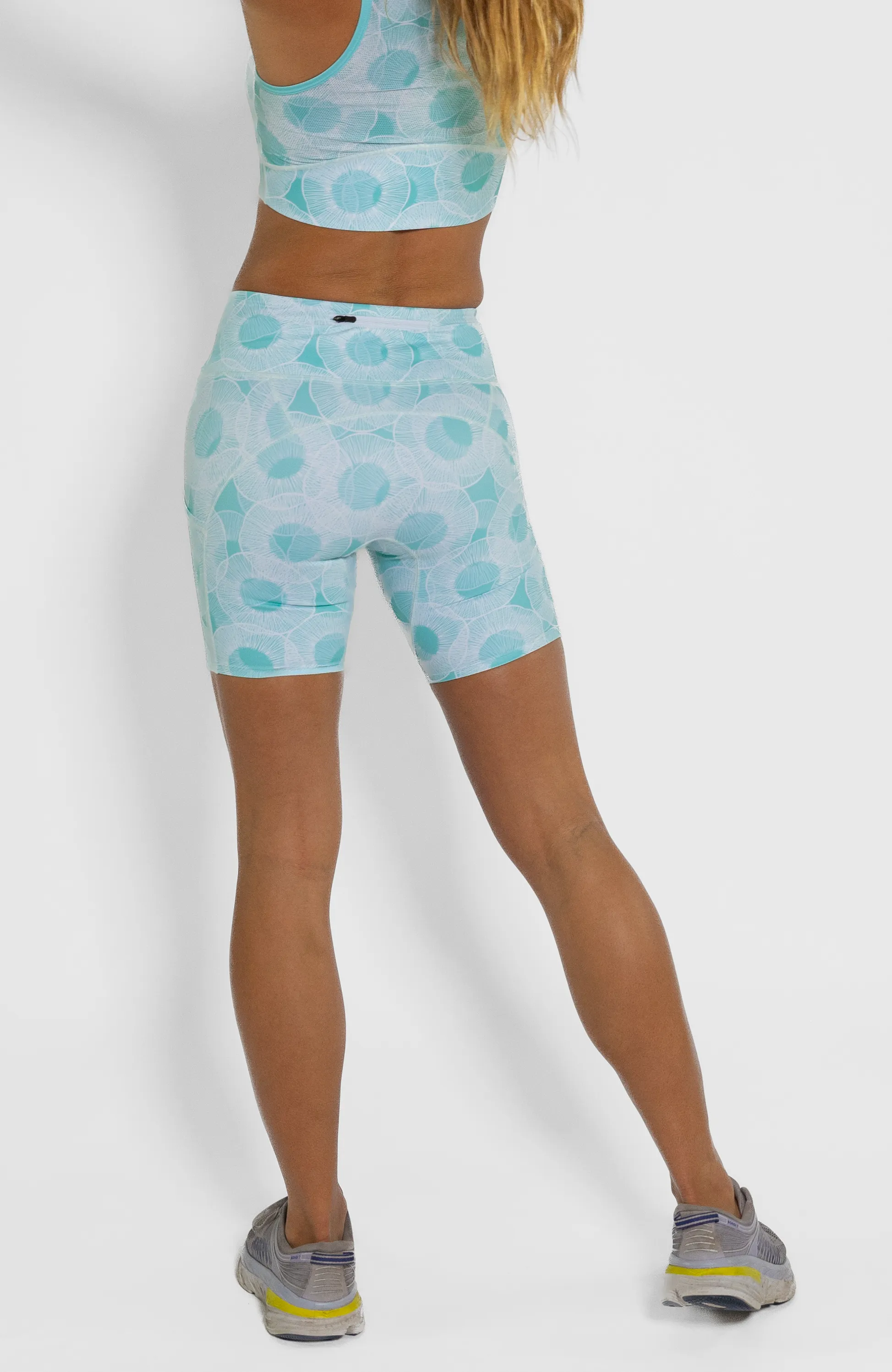 Fitted Run Shorts in Sea Glass