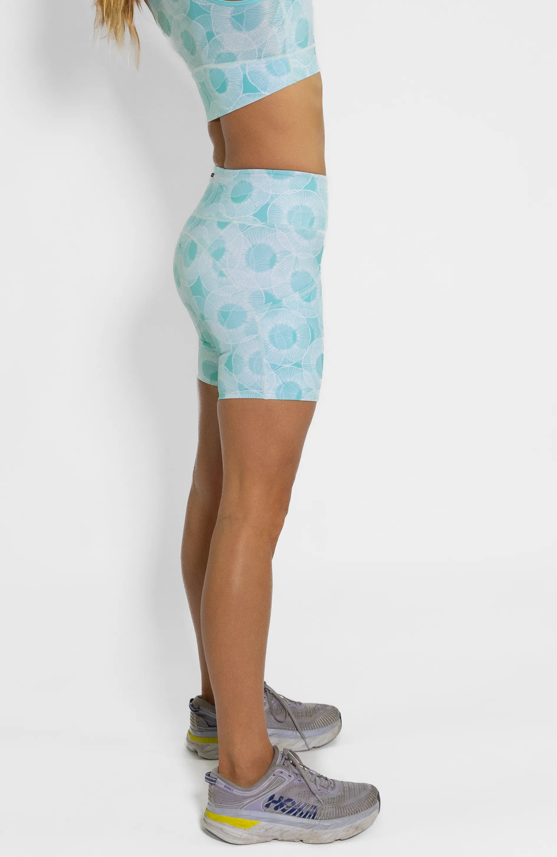 Fitted Run Shorts in Sea Glass