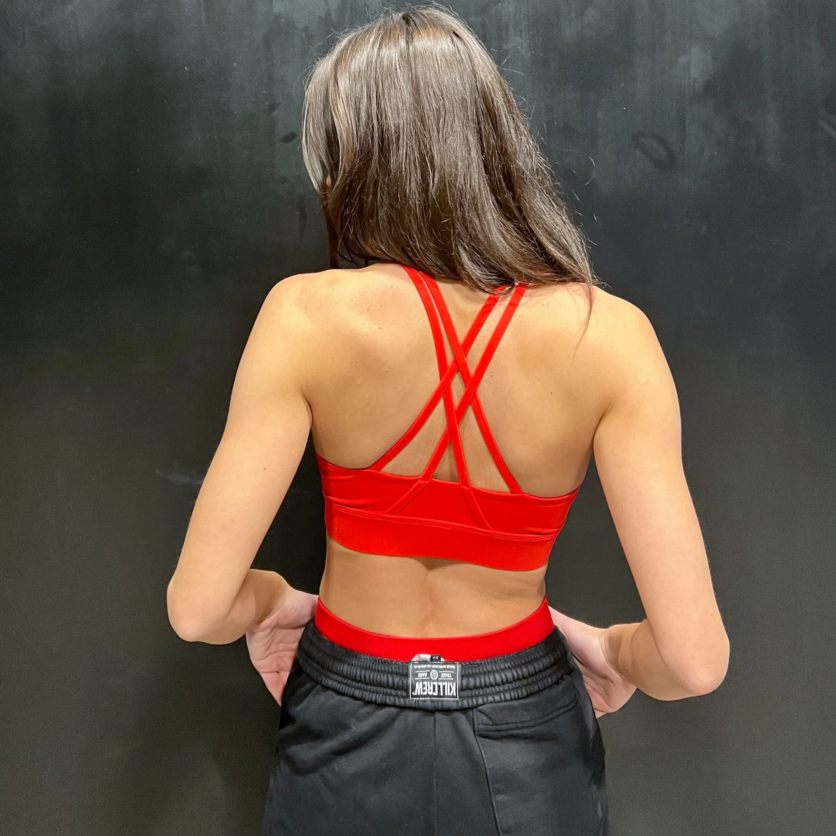 FLAME HIGH SUPPORT SPORTS BRA - RED / WHITE