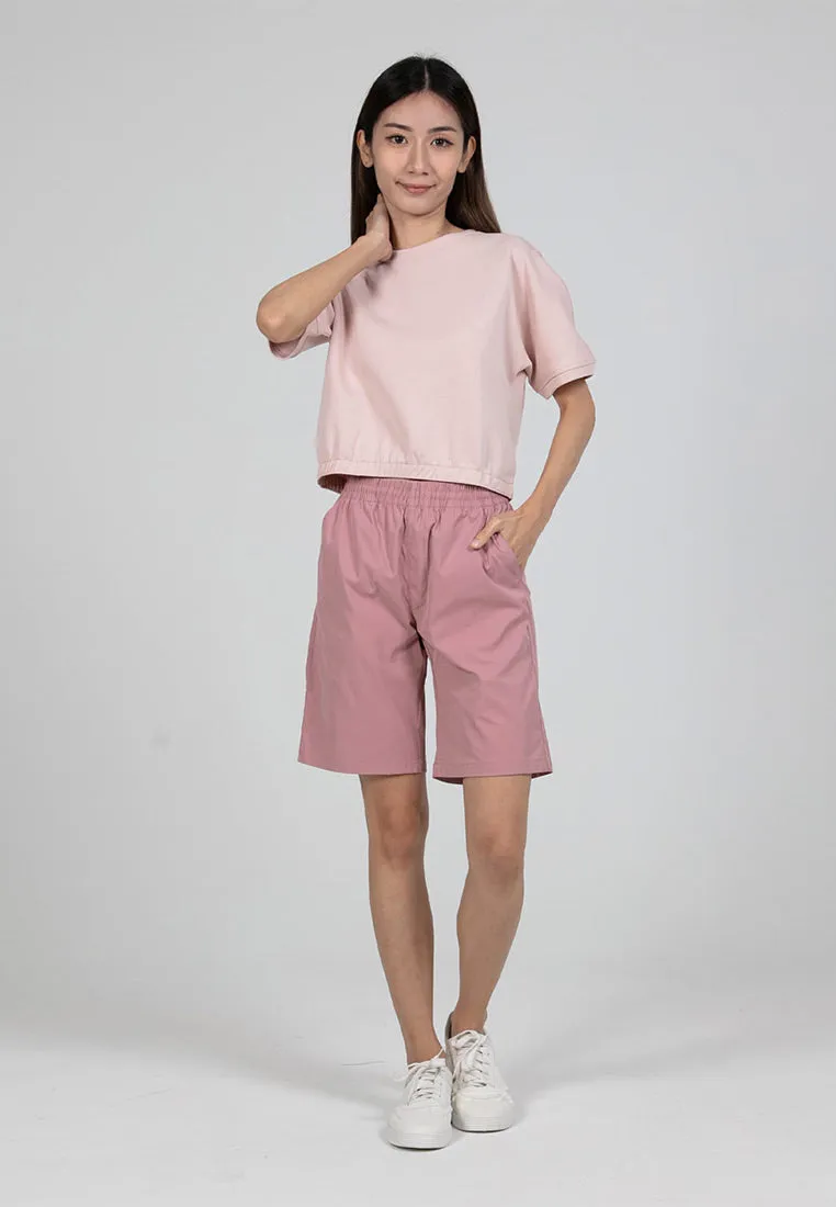 Forest Ladies Stretchable Polyester Elastic Waisted Short Pants Women Casual Shorts | Seluar Pendek Perempuan - 865110