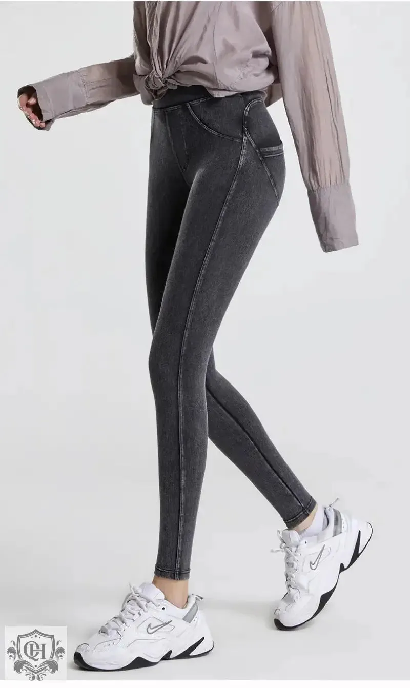 Full Length Denim Style Yoga Pants