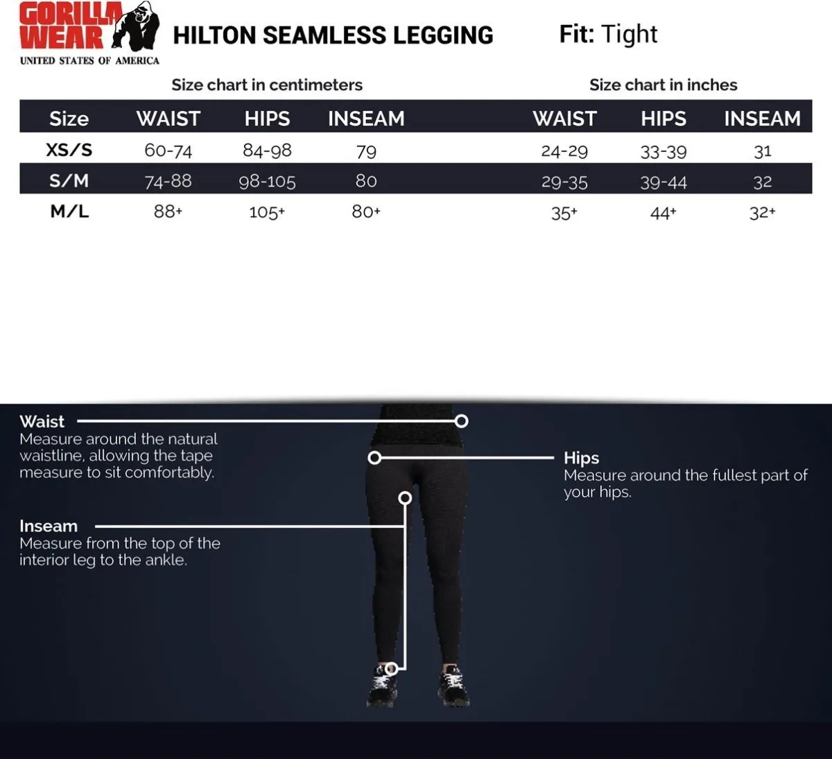 Gorilla Wear Hilton Seamless Leggings - Blue