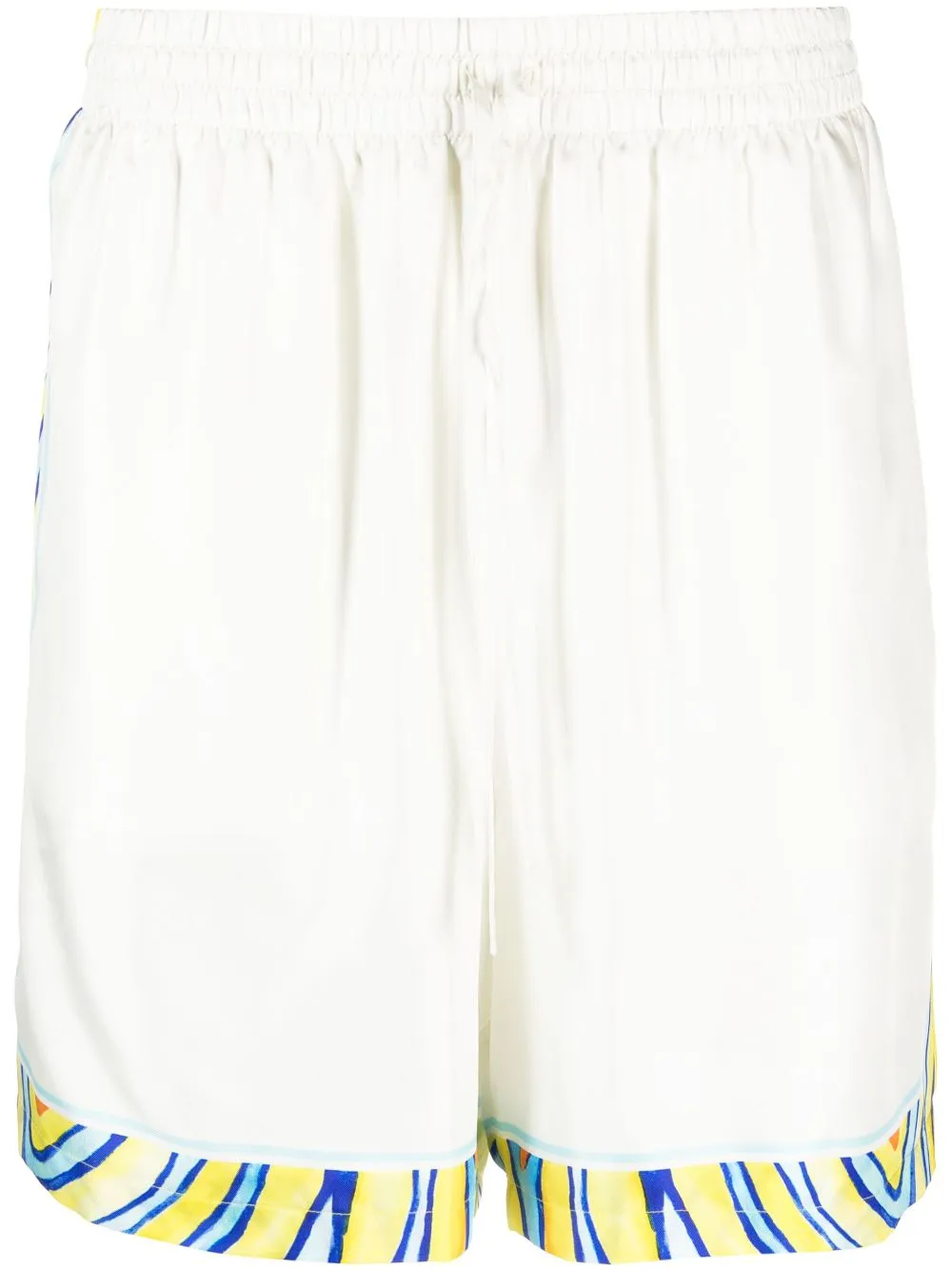 graphic-print silk track shorts