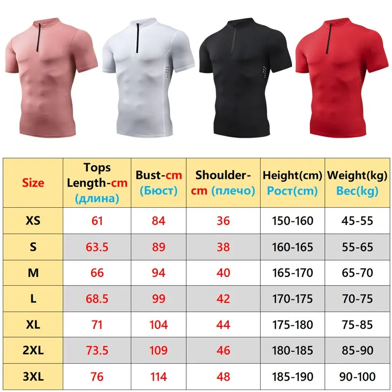 Half Zipper Short Sleeves Running Quick Dry Stand Collar Gym Stretch Workout Referee Tee Training Breathable Golf Shirts