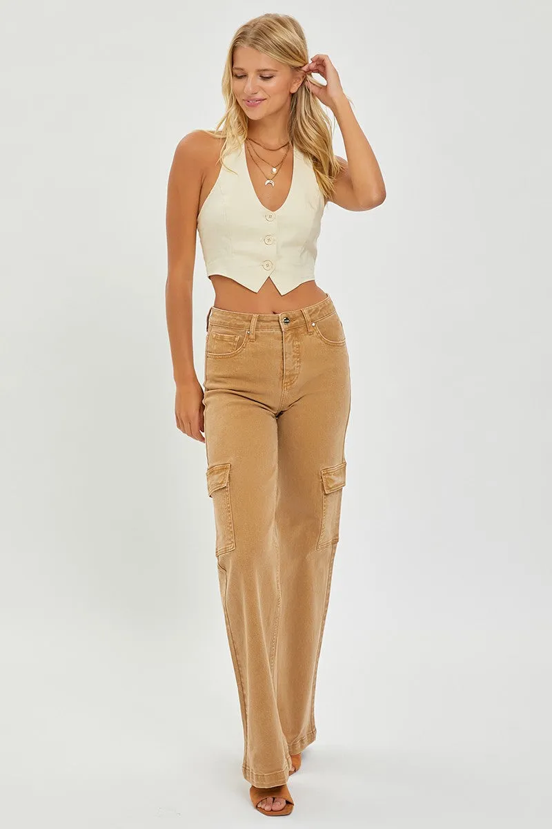 High Rise Cargo Wide Pants
