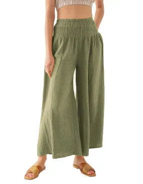 High Waist Cotton Double Yarn Breathable Loose Wide-Leg Yoga Pants