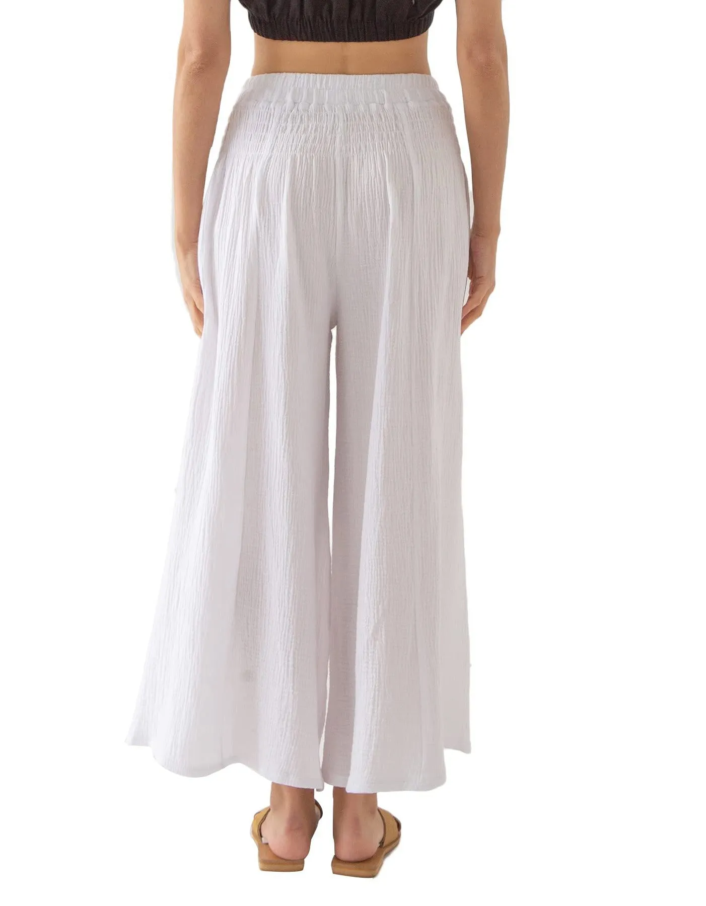 High Waist Cotton Double Yarn Breathable Loose Wide-Leg Yoga Pants