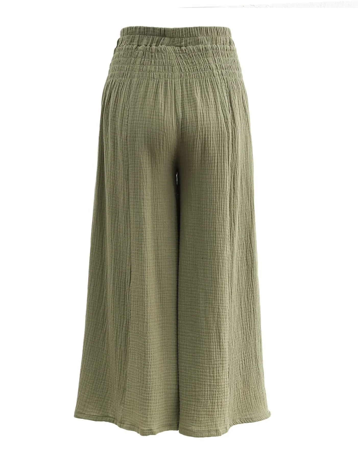 High Waist Cotton Double Yarn Breathable Loose Wide-Leg Yoga Pants