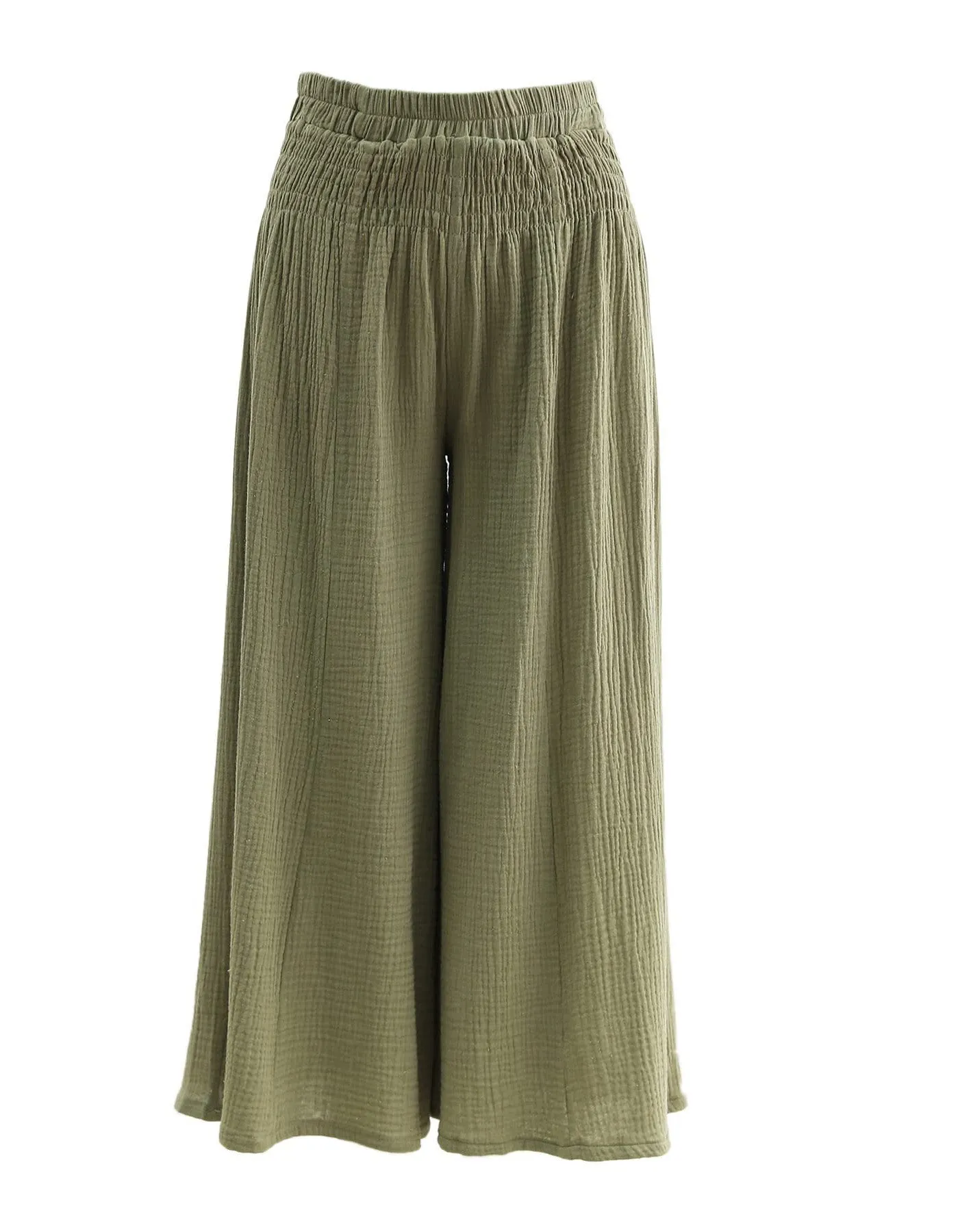 High Waist Cotton Double Yarn Breathable Loose Wide-Leg Yoga Pants