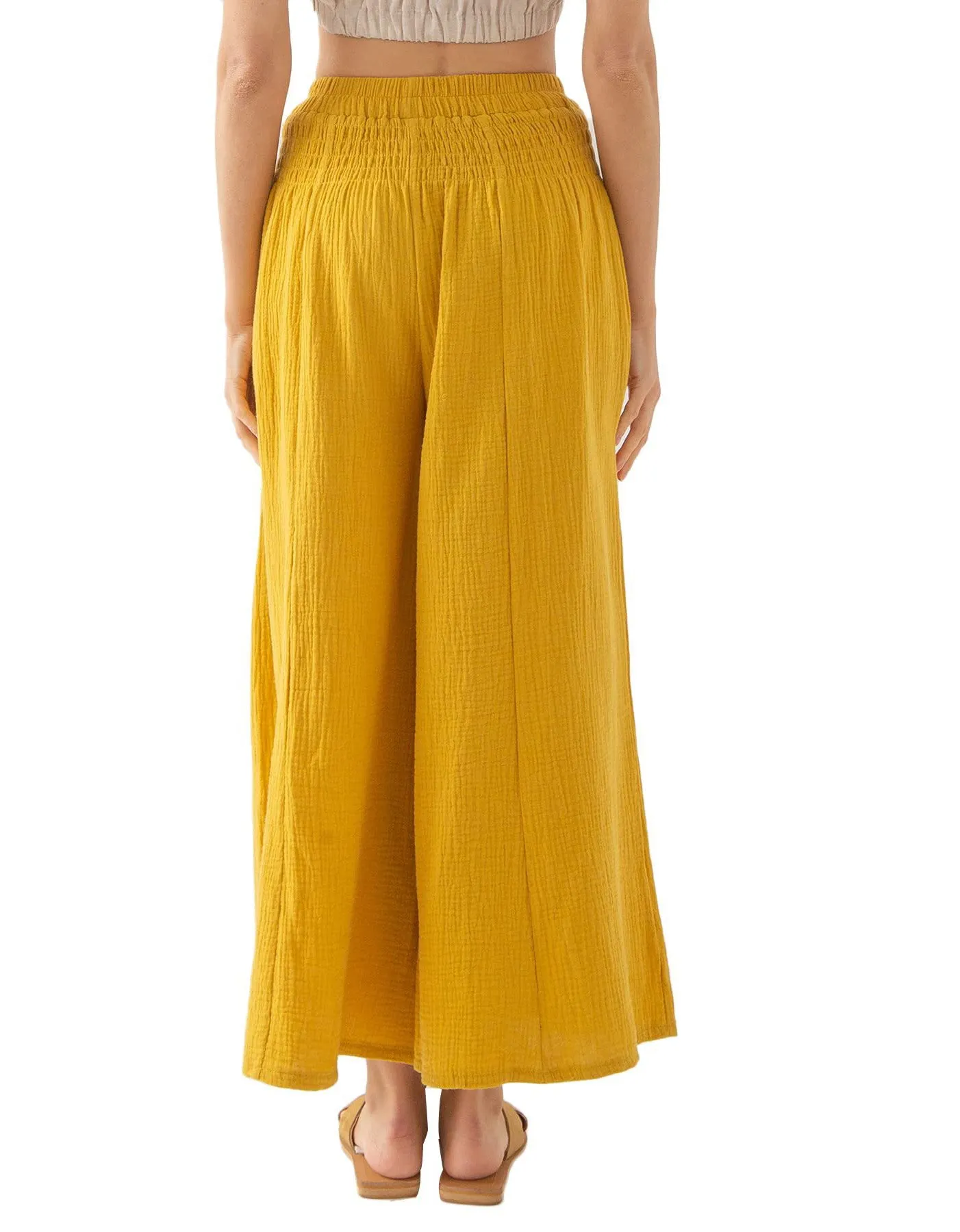 High Waist Cotton Double Yarn Breathable Loose Wide-Leg Yoga Pants