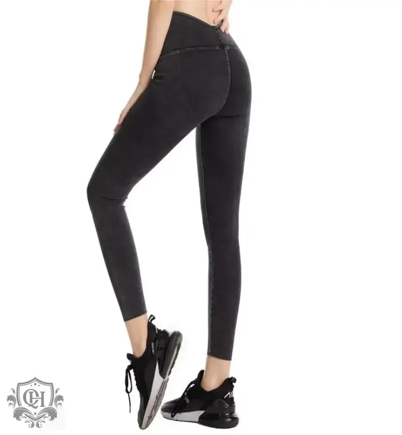 Hip Rise Flexi Denim Yoga Pants