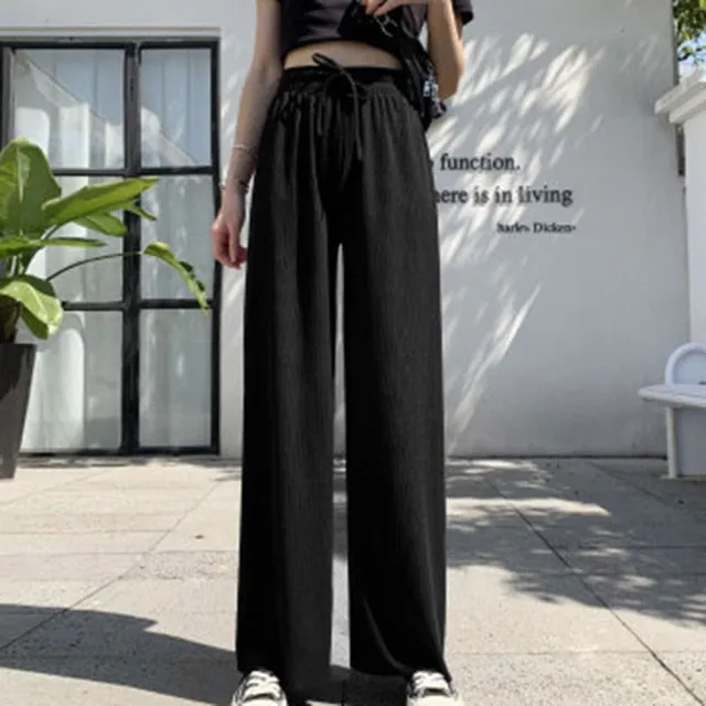 Ice Silk Wide Leg Pants Women