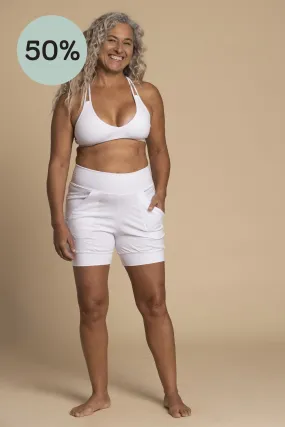 I'mPerfect Pure White Slouchy Yoga Shorts 50%off