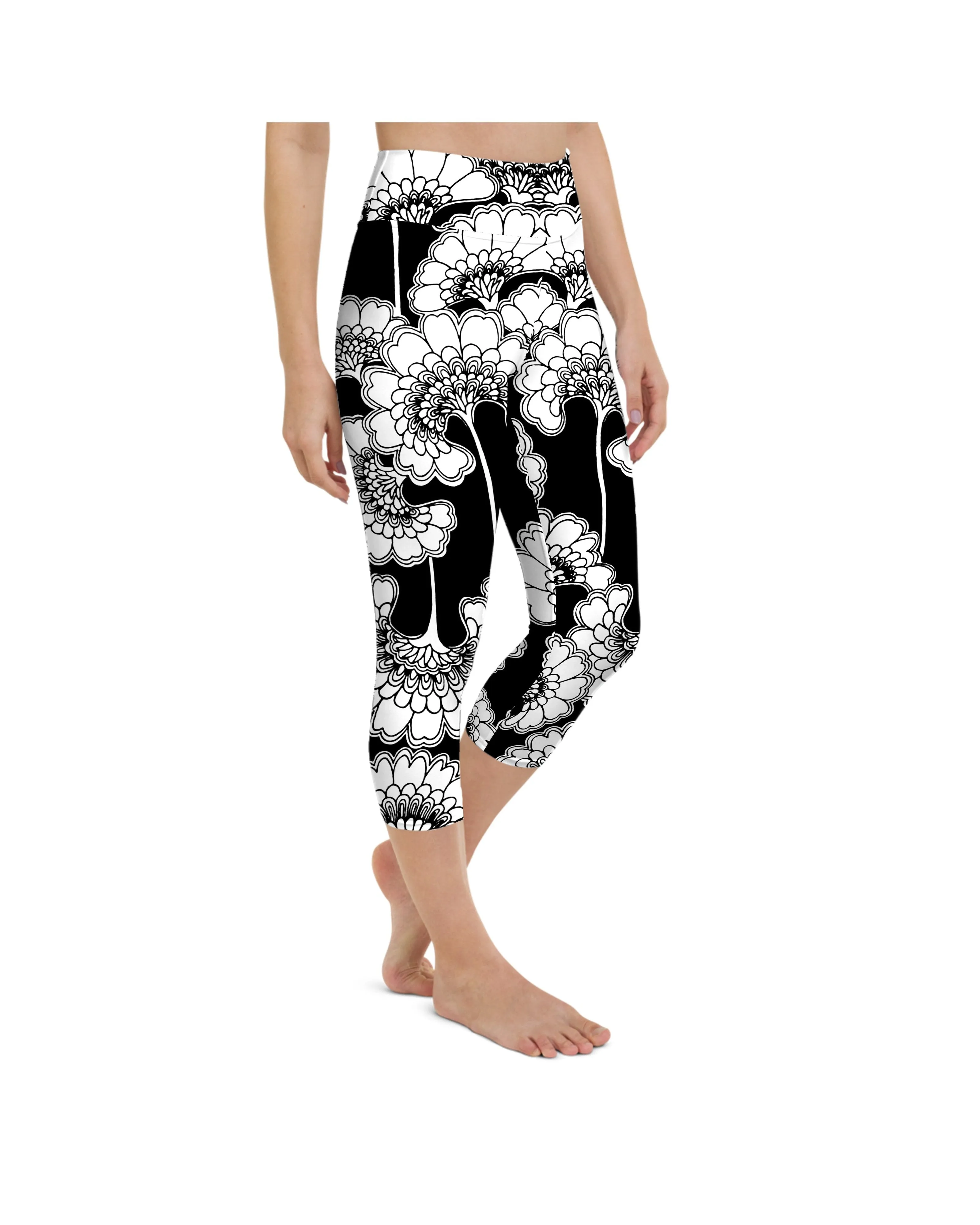 Japanese Floral Yoga Capris