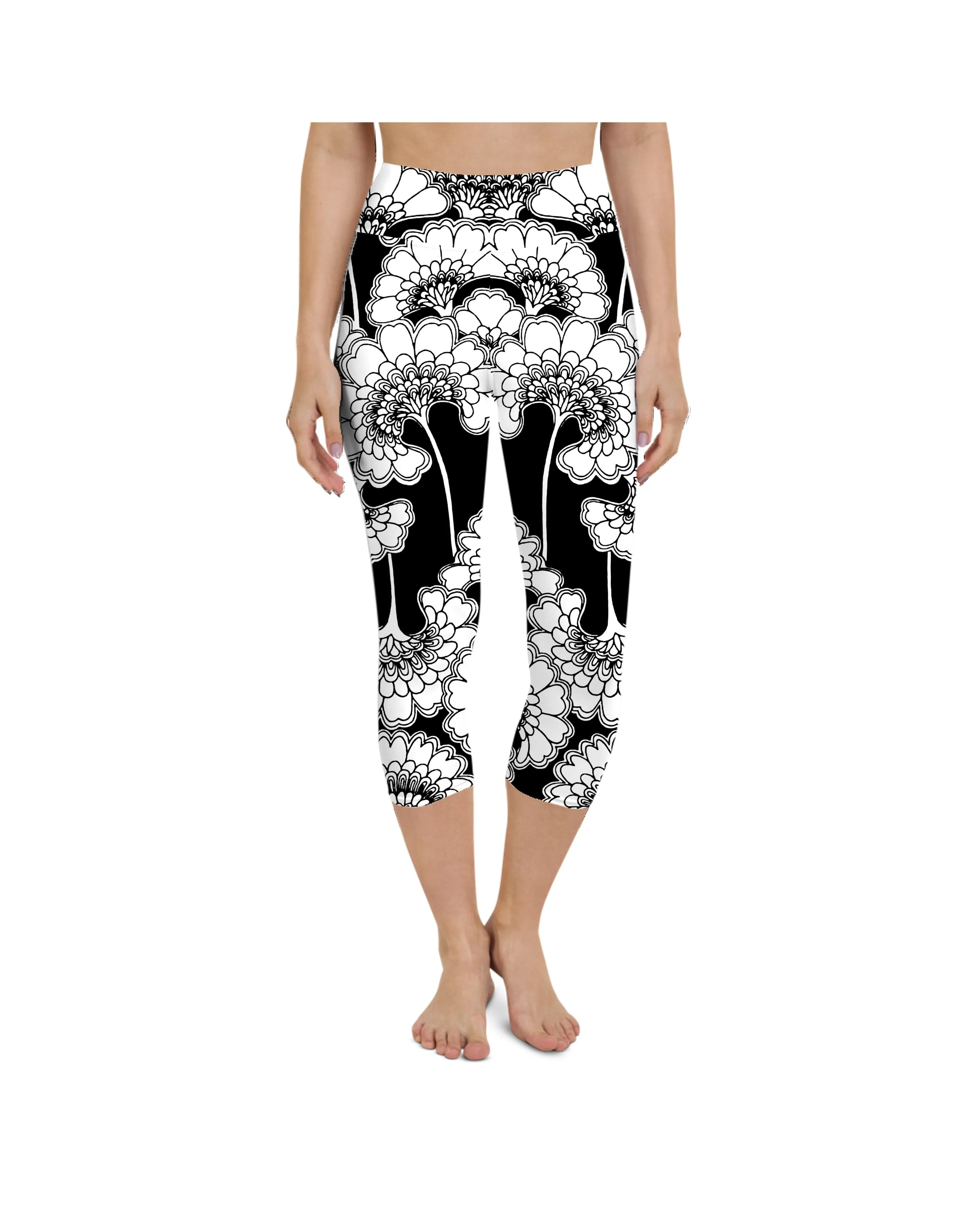 Japanese Floral Yoga Capris